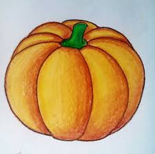 Easy Pumpkin Drawing Pumpkin Drawing Vegetable Drawing Art Drawings For Kids