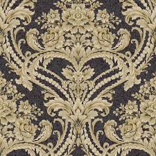Black And Gold Baroque Wallpaper Black And Gold Baroque Floral Damask Wallpaper St Augustine Book Pattern Bq3890 Pattern Name Baroq Floral Damask Damask Wallpaper Damask Wallpaper Bedroom