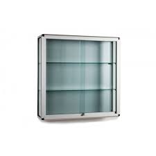 glass display cabinet, 2 shelves, wall