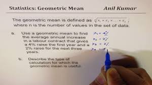 Geometric Mean And Its Significance In Statistics Youtube