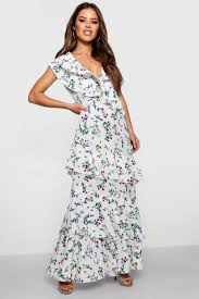 Click Here To Find Out About The Petite Floral Ruffle Detail Woven Maxi Dress From Boohoo Part Of Our Latest D Online Shopping Clothes Maxi Dress Latest Dress
