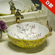 Bathroom sinks └ bathroom sinks & vanities └ bath └ home, furniture & diy all categories antiques art baby books, comics & magazines business. Flower Shape China Artistic Handmade Porcelain Round Bathroom Counter Top Ceramic Bathroom Basin Sink Designer Wash Basin Designer Wash Basins Wash Basinbasin Sink Aliexpress
