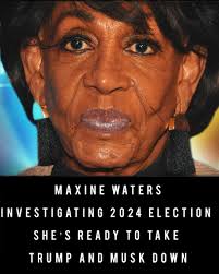 Maxine Waters says she's ready to throw Elon Musk in prison for life  because she still believes he hacked the 2024 election. She claims she's  “getting close” to proving it. She thinks