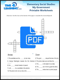 4th grade social studies world regions & cooperation crossword. Free Printable Elementary Social Studies Worksheet Time4learning