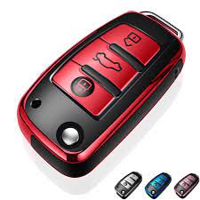 Autophone For Audi Key Fob Cover Case Premium Soft Tpu 360 Degree Entire Protection Key Shell Key Case Cover Compatible With Audi A1 A3 Smart Key Audi Key Fob