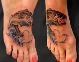 Jumping Fish Out Of Water Tattoo On Foot Tattoo Done By Angela Grace Damask Tattoo Water Tattoo Foot Tattoo