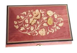 Dragonflies and flowers florentine italian print paper ~ carta fiorentina italy. Italian Marquetry Floral Pattern Light Wine Finish On Elm Music Box 1 18