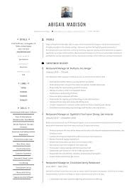 restaurant manager resume & writing