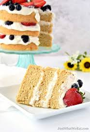 I wish i could claim this recipe as my own, but it most definitely is not. Berries And Cream Vanilla Cake Gluten Free Vegan Refined Sugar Free Just What We Eat