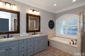 Design ideas for a contemporary bathroom in melbourne with shaker cabinets grey cabinets a double shower gray tile white tile an undermount. Chelsea Gray Bathroom Vanity 2 Cabinet Girls