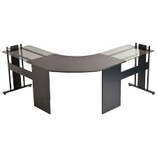 Create a home office with a desk that will suit your work style. Large Corner Computer Desk Office Table With Glass For Home Gamers Students Work Graphite Black Piranha Furniture Frigate Furniture Home Office Furniture Tennesseegreenac Com