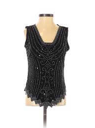 Details About Msk Women Black Sleeveless Blouse Sm Petite