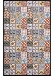 Tapis De Sol Vinyle Motif Mosaique Multicolore In 2020 Vinyl Kacheln Balkonboden
