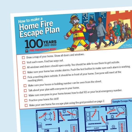 Home Fire Escape Plan Grid | Sparky School House
