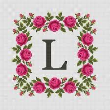 5.0 out of 5 stars 1. Monogram L Modern Cross Stitch Pattern Floral Letter Cross Etsy Monogram Cross Stitch Floral Cross Stitch Cross Stitch Rose