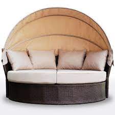 Erith Wicker Outdoor Furniture Day Bed W Canopy Grey Outdoor Wicker Furniture Outdoor Daybed Wicker Furniture Cushions