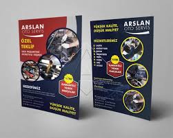 Brosur Tasarim Oto Servis Lastik Motor Yagi Bakim Aku Egzoz Brosu Brosur Tasarimi Brosur Baski