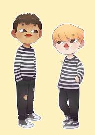 niwisdoodles i just wanted to draw calum and jimin with the