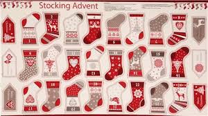 Cream Christmas Calendar Socks Fabric Andover From The Usa 3 With Images Christmas Advent Calendar Christmas Fabric Christmas Patchwork