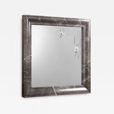 Barberini Gunnell Wall Mirror Square Grey Marble Frame Contemporary Design Made In Italy
