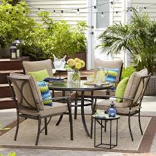 Garden Oasis Sc I 139nset Harrison 5 Piece Cushion Dining Set Tan Discount Outdoor Furniture Patio Furnishings Outdoor Kitchen Design