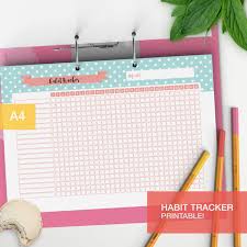 Habit Tracker In Pdf Printable Planner Insert A Nice And Cute Habit Chart To Keep Track Of Habits Per Planner Inserts Habit Tracker Planner Inserts Printable