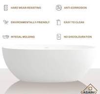 CASAINC 65 in. x 23 in. Solid Surface Stone Resin Stand ...