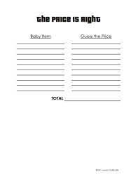 Here are some free printable games that i have designed to add more fun to your baby shower party. Shower Baby Free Printable Price Is Right Baby Shower Game Template