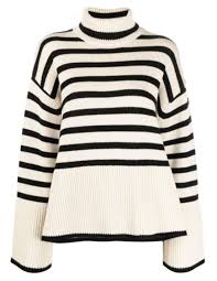 Shop online now to find your new style solution. Toteme Wide Black And White Striped Turtleneck Sweater For Women Ss21