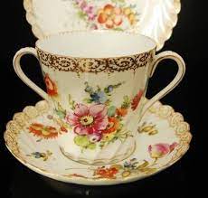 ドレスデン チョコレートカップ トリオ イギリスアンティーク love antique of london 英国アンティーク チョコレートカップ ドレスデン アンティーク