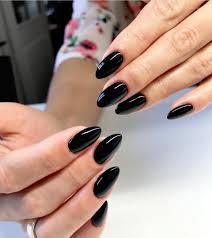 Black Almond Shaped Nails Pin Ughlivia Black Acrylic Nails Almond Acrylic Nails Oval Nails