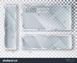 Glass Transparent Banners Set Vector Glass Plates With A Place For Inscriptions Isol Social Media Design Graphics Brochure Template Layout Textured Background