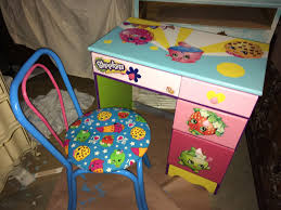 Shopkins Custom Painted Diy Desk Chair Deskchair Shopkins Room Colorful Desk Cool Desk Chairs