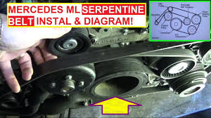 Serpentine Belt Replacement Install And Belt Diagram Mercedes W163 Ml320 Ml430 Ml500 Ml350 Youtube