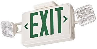 Exit Sign W Emergency Lights 3 2w Grn Commercial Lighted Exit Signs Amazon Com Industrial Scientific