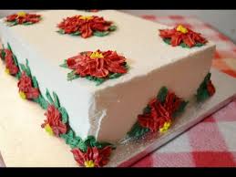 For the mud cake you'll blend pecans, cocoa, and. Dress Up A Sheet Cake Christmas Poinsettia Cake Youtube