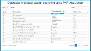 Datatables Individual Column Searching Using Php Ajax Jquery Youtube