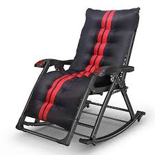Folding Deck Chair Sun Lounger Comfortable Relax Rocking Chair Heavy Duty Lounge Chair Relax Folding Rocking Chair Relaxing Chair Rocking Chair