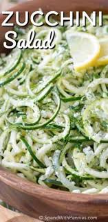 Zucchini Salad Is One Of My Favorite Fresh And Fun Summer Salads Bouncy Zucchini Noodles Are Tossed W Salad Recipes Raw Zucchini Noodles Salad Fresh Side Dish