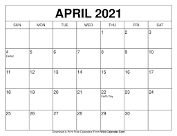 Stone = diamond flower = daisy Free Printable April 2021 Calendars