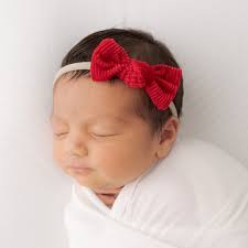 Baby Headband, Newborn Headbands, Red Velvet Headband, Baby Hair Bows,  Velvet Bow Headband, Baby Christmas Bows, Knotted Headband, ZOEY
