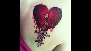 Heartbeat and blue waves tattoo. 100 Broken Heart Tattoo Designs Ideas