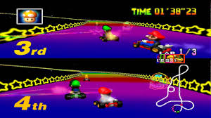 Mario, luigi, princess peach, toad, yoshi, and bowser appear in super mario kart and the remaining two characters, wario and donkey kong, are new to the series replacing koopa troopa and donkey kong jr. Mario Kart 64 Special Cup 2 Players Mario Luigi Youtube