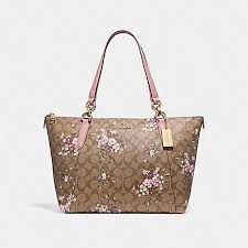 Check spelling or type a new query. Coach F30247 Ava Tote In Signature Canvas With Floral Bundle Print Khaki Multi Imitation Gold Coach Handbags