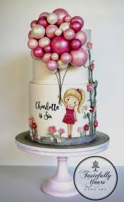 Birthday Cake With Balloons Design Pin Von Elina Elina Auf Cakes Kuchen Kindergeburtstag Geburtstagstorte Kuchen Dekorieren