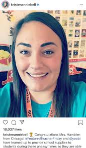 In these uncertain times, leave it Kristen Bell to put us in a "Good  Place." Kristen Bell recognized Perry Elementary Teacher Jill Hamblen