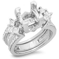 1 75 Carat Ctw 14k White Gold Princess Round Diamond Ladies Bridal Semi Mount Engagem Semi Mount Engagement Rings White Gold Diamond Rings Engagement Rings