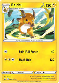 Sword Shield Pkmncards Raichu Pokemon Trading Card Game Pokemon Characters Names