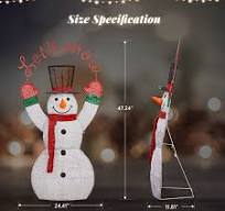 Lighted Snowman Outdoor Christmas Decoration Pre-lit 2D ...