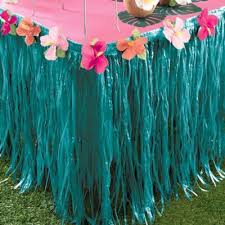 Aloha Hibiscus Grass Table Skirt 9ft X 2 5ft In 2020 Hawaiian Party Decorations Diy Birthday Decorations Tiki Party